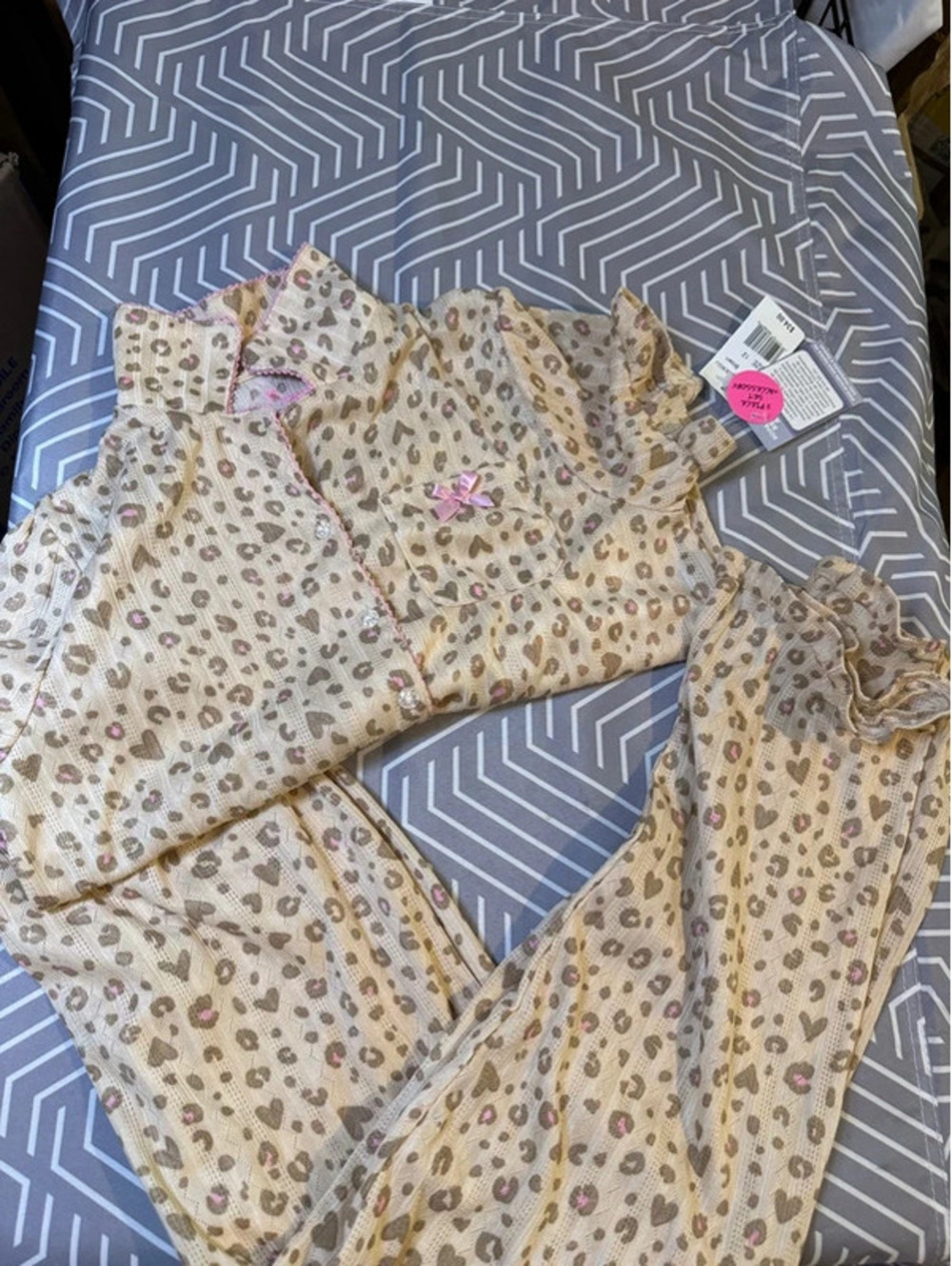 Betsey Johnson Girls Leopard Pajama Set Size 12 NWT
